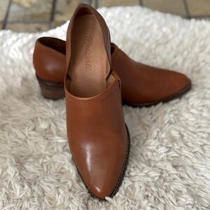 Madewell Brady low cut booties leather cognac tan